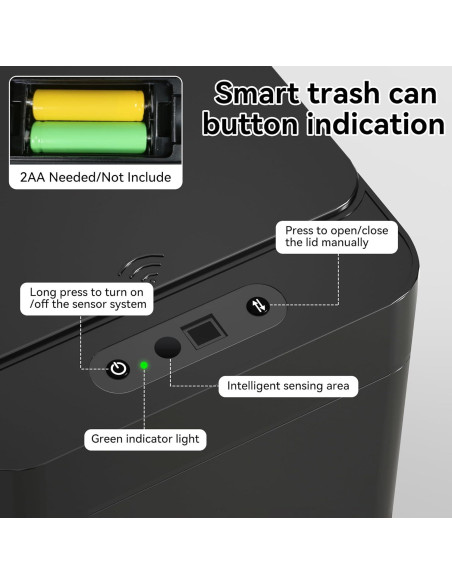 Cubo de Basura Automático Kaylowe 9.84L Negro Sensor Infrarrojo Cubo de Basura Automático Kaylowe 9.84L Negro Sensor Infrarrojo
