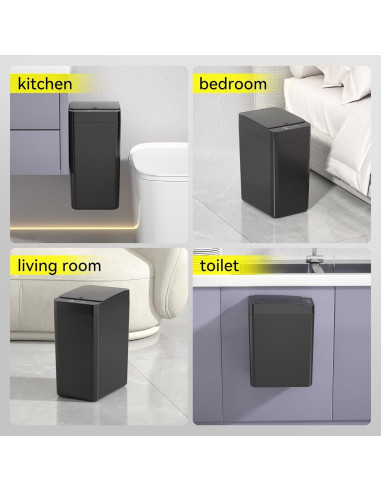 Cubo de Basura Automático Kaylowe 9.84L Negro Sensor Infrarrojo