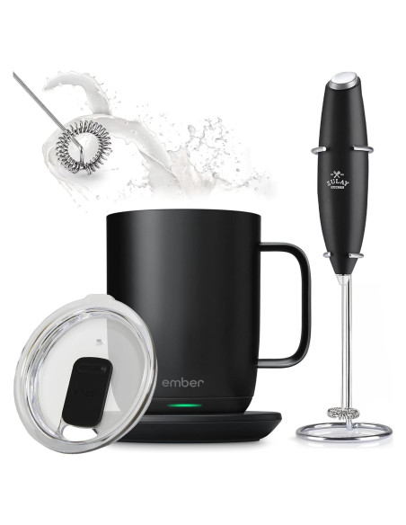 Taza Inteligente Ember 414 ml con Tapa y Espumador Zulay Taza Inteligente Ember 414 ml con Tapa y Espumador Zulay