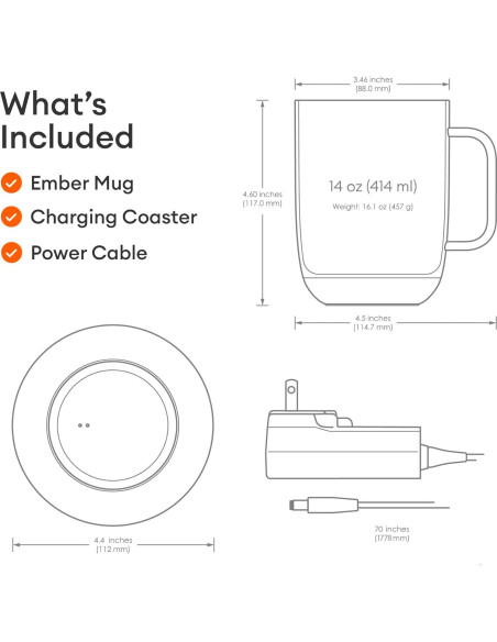 Taza Inteligente Ember 414 ml con Tapa y Espumador Zulay Taza Inteligente Ember 414 ml con Tapa y Espumador Zulay