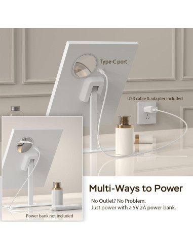 Espejo de Maquillaje Iluminado AUATZ 34.3 cm Dimmable 10X