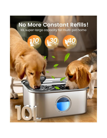 Fuente de Agua para Perros Grandes Oneisall 10L Acero Inoxidable Fuente de Agua para Perros Grandes Oneisall 10L Acero Inoxidable
