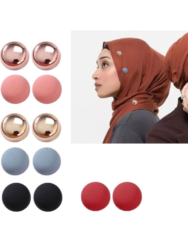 6 Pares Sujetadores Magnéticos para Hijab YANIYA - Aleación Duradera