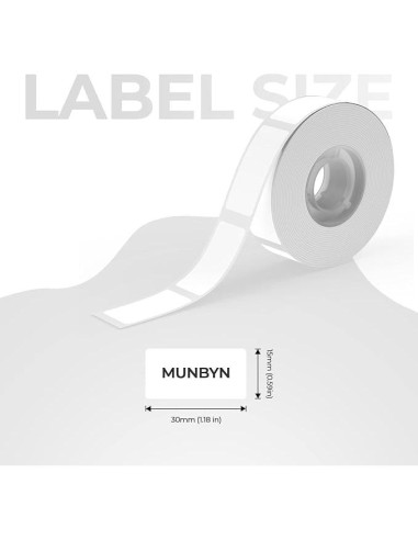 Cinta Térmica MUNBYN para Máquina de Etiquetas Bluetooth 15x30mm