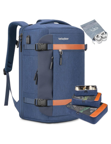 Mochila de viaje 42L Velaybor con cubos de embalaje y USB