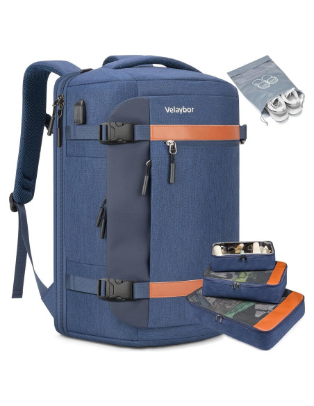 Mochila de viaje 42L Velaybor con cubos de embalaje y USB Mochila de viaje 42L Velaybor con cubos de embalaje y USB