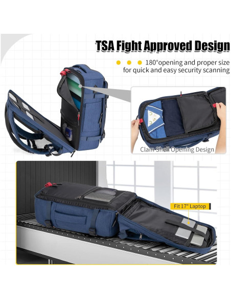 Mochila de viaje 42L Velaybor con cubos de embalaje y USB Mochila de viaje 42L Velaybor con cubos de embalaje y USB