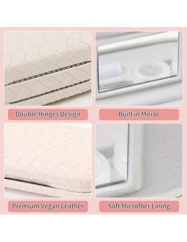 Estuche 2 en 1 para Lentes de Contacto y Gafas SCYJH Blanco
