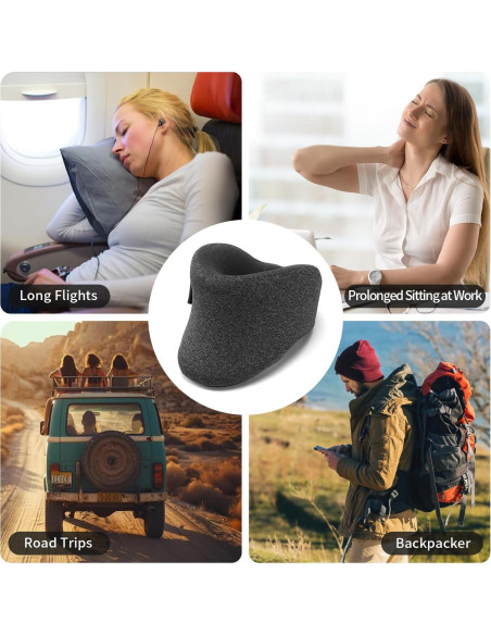 Almohada de Viaje Ergonómica HANQIMER con Soporte para Barbilla Almohada de Viaje Ergonómica HANQIMER con Soporte para Barbilla