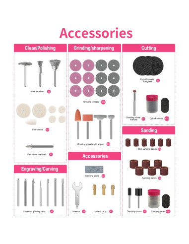 Kit de Accesorios para Herramienta Rotativa HARDELL 227pcs