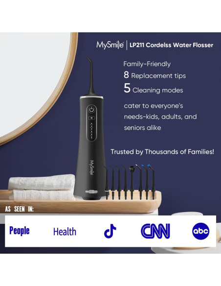 Irrigador Dental Inalámbrico MySmile LP211 Recargable 5 Modos Irrigador Dental Inalámbrico MySmile LP211 Recargable 5 Modos