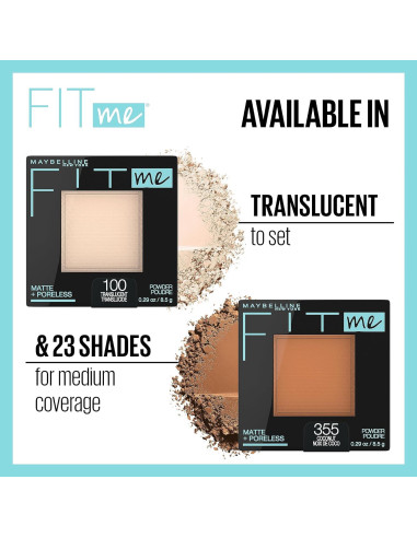 Polvo Maquillaje Maybelline Fit Me Mate 334 Sol Cálido 7.9g