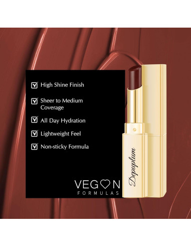 Lápiz Labial Hidratante Depuplum DM65 Mora 40g - Brillo Suave