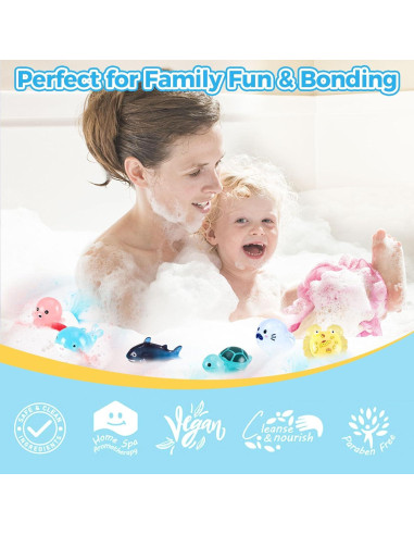 Bombas de Baño para Niños BubFroo - 6 Piezas con Juguetes