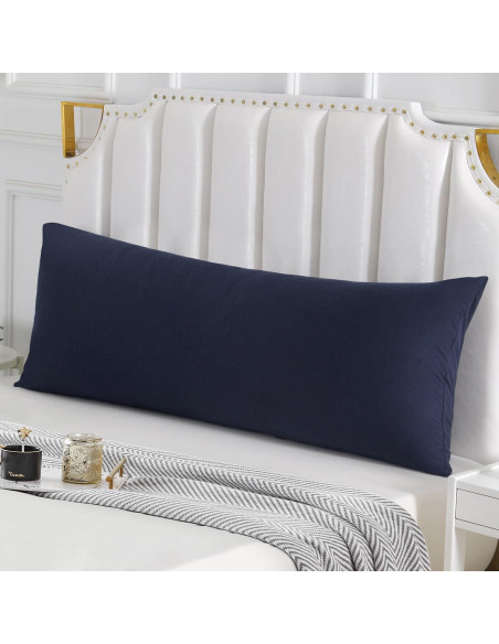 Funda de Almohada Corporal Oubonun 100% Algodón Azul Marino 53x137cm Funda de Almohada Corporal Oubonun 100% Algodón Azul Marino 53x137cm