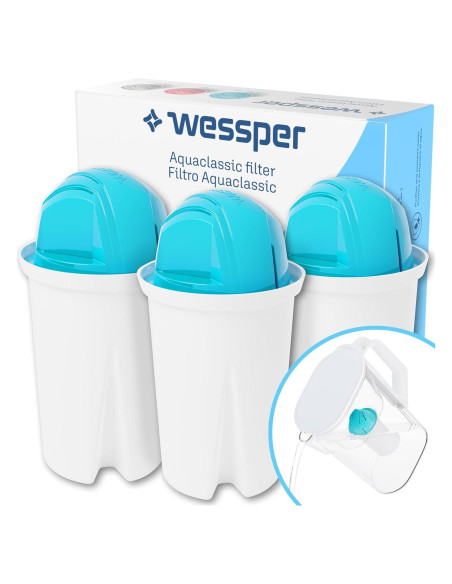 Filtro de Agua Alcalino Wessper Aquaclassic - Paquete de 3 Filtro de Agua Alcalino Wessper Aquaclassic - Paquete de 3