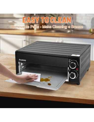 Horno de Pizza Eléctrico Anatole PO-1 1800W 30.48cm Ajustable
