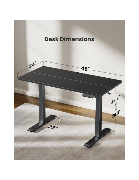 Escritorio de pie eléctrico Marsail TZESD10B-N1 121.9x60.9 cm negro Escritorio de pie eléctrico Marsail TZESD10B-N1 121.9x60.9 cm negro