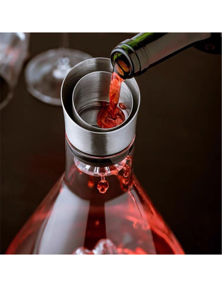 Decantador de vino BOQO 1.8L con filtro de acero inoxidable Decantador de vino BOQO 1.8L con filtro de acero inoxidable