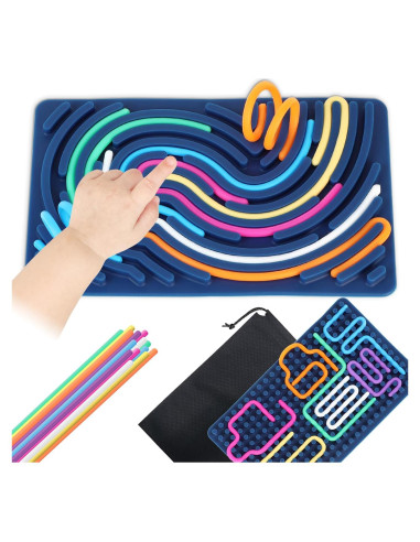 Tablero Sensorial Antiestrés Azul de Silicona para Niños y Adultos