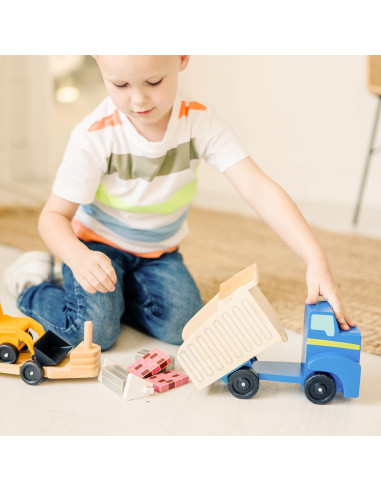 Camión Volquete de Madera Melissa & Doug con Piezas de Construcción