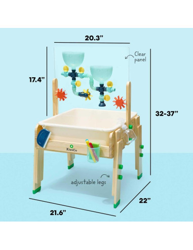 Mesa Sensorial de Agua y Arena KiwiCo - 26 Piezas para Niños 3+ Años
