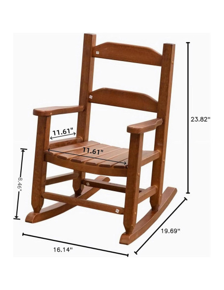 Silla Mecedora Infantil BplusZ de Madera para Niños 3-6 Años Silla Mecedora Infantil BplusZ de Madera para Niños 3-6 Años