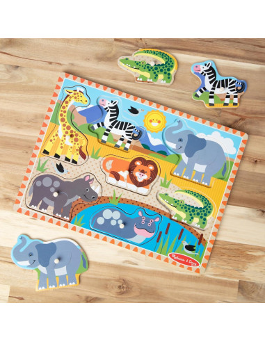 Rompecabezas de Madera Safari Melissa & Doug - 7 Piezas