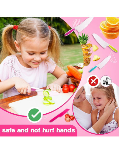 Juego de cuchillos seguros para niños FUNCREVITY con delantal
