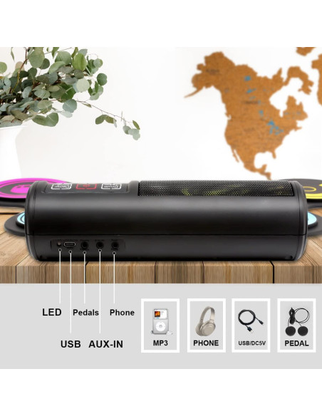 Set de Batería Eléctrica Vhffoso 7 Pads Arcoíris Portátil Set de Batería Eléctrica Vhffoso 7 Pads Arcoíris Portátil