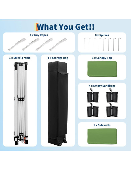 Tienda de Playa Pop Up GarveeLife 3x3m Impermeable UV 50+ Tienda de Playa Pop Up GarveeLife 3x3m Impermeable UV 50+