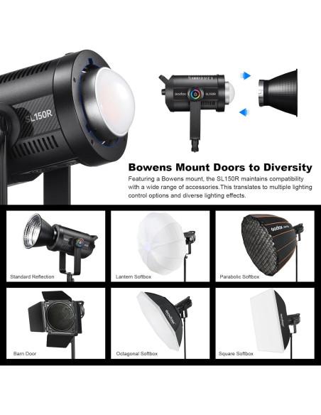 Luz de Video LED RGB Godox SL150R 165W Bowens 5600K Luz de Video LED RGB Godox SL150R 165W Bowens 5600K