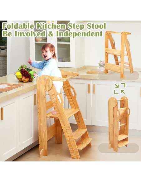 Taburete de Paso Plegable FUNLIO Montessori - 3 Alturas Ajustables Taburete de Paso Plegable FUNLIO Montessori - 3 Alturas Ajustables