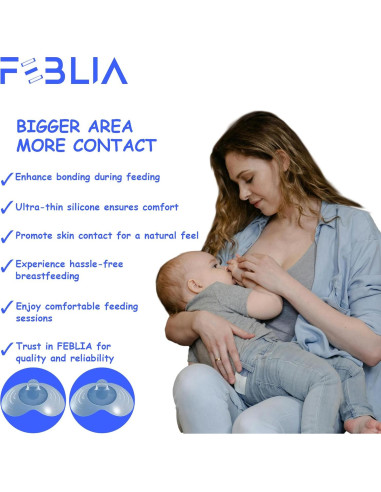 Pezoneras para Lactancia Feblia - Silicona 16mm, Libre de BPA