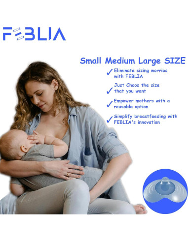 Pezoneras para Lactancia Feblia - Silicona 16mm, Libre de BPA