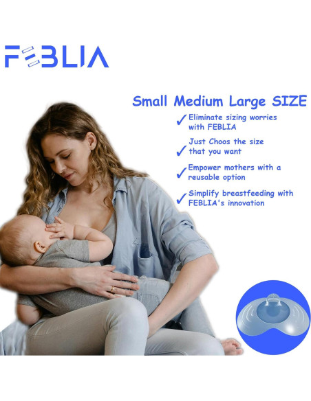 Pezoneras para Lactancia Feblia - Silicona 16mm, Libre de BPA Pezoneras para Lactancia Feblia - Silicona 16mm, Libre de BPA