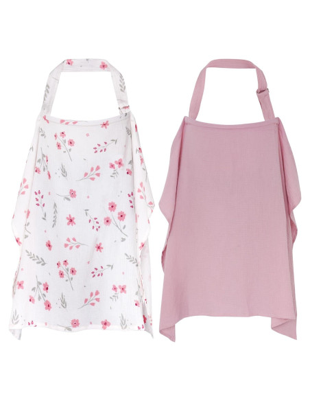 Pack de 2 Cubiertas de Lactancia Muselina 100% Algodón Ajustables Pack de 2 Cubiertas de Lactancia Muselina 100% Algodón Ajustables