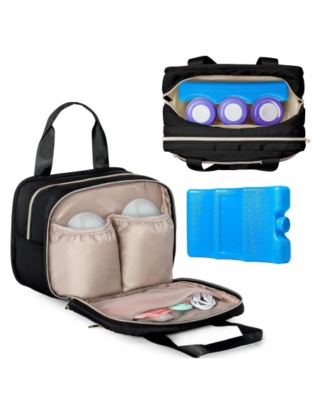 Bolsa Extractora de Leche Materna Fasrom con Enfriador Negro Bolsa Extractora de Leche Materna Fasrom con Enfriador Negro