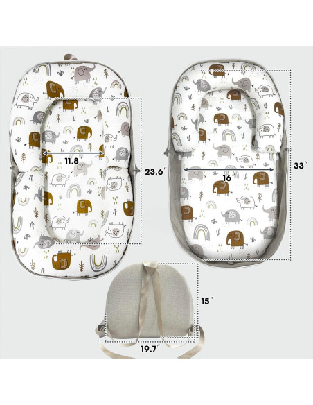 Cojín Plegable para Bebé UGRASEA Blanco - Cuna Portátil 0-24 Meses Cojín Plegable para Bebé UGRASEA Blanco - Cuna Portátil 0-24 Meses