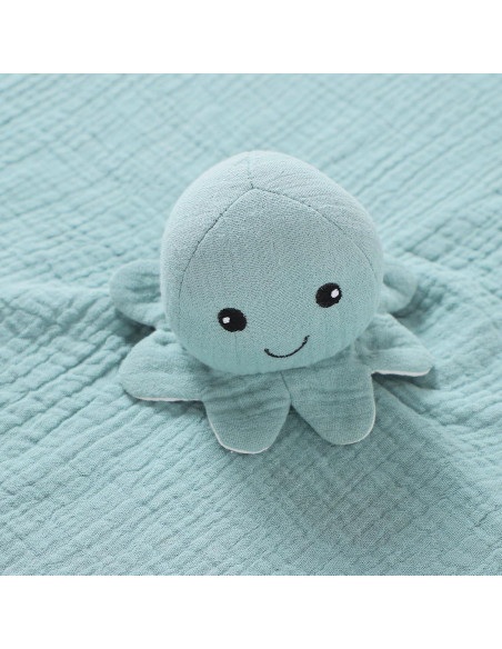 Manta de Seguridad para Bebés okdiy Verde Pulpo 40x40 cm Manta de Seguridad para Bebés okdiy Verde Pulpo 40x40 cm