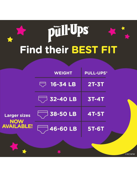 Pantalones de Entrenamiento Nocturno Pull-Ups Niñas 3T-4T 60 Unidades Pantalones de Entrenamiento Nocturno Pull-Ups Niñas 3T-4T 60 Unidades