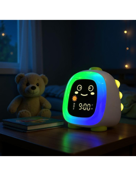 Reloj Digital de Entrenamiento del Sueño IQ Dinosaurio para Niños Reloj Digital de Entrenamiento del Sueño IQ Dinosaurio para Niños