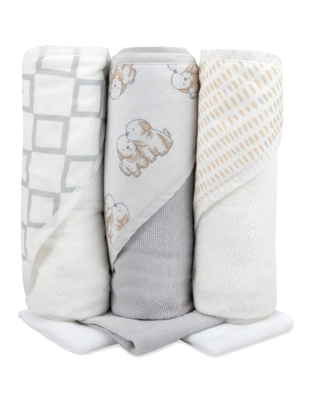 Juego de Toallas de Baño con Capucha Baby Essentials 6 Piezas Juego de Toallas de Baño con Capucha Baby Essentials 6 Piezas