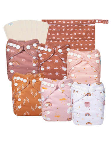 Paquete de 13 Pañales de Tela Babygoal para Recién Nacidos 2.3-5.4kg
