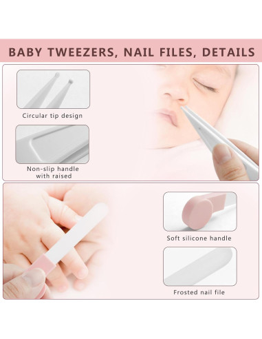 Kit de Cuidado de Uñas para Bebés 6 en 1 Sunnaltree Rosa