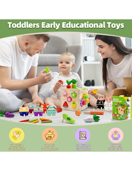 Cubo de Actividad de Madera AiTuiTui 5 en 1 para Bebés Cubo de Actividad de Madera AiTuiTui 5 en 1 para Bebés