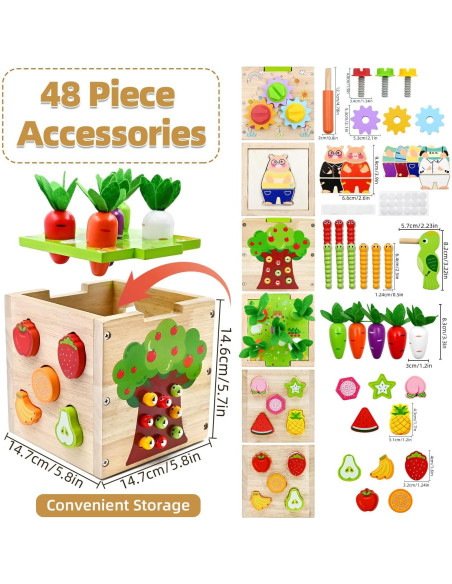 Cubo de Actividad de Madera AiTuiTui 5 en 1 para Bebés Cubo de Actividad de Madera AiTuiTui 5 en 1 para Bebés