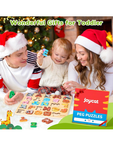 Rompecabezas de Alfabeto de Madera JoyCat 26 Letras Montessori