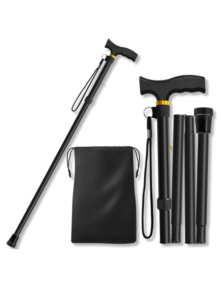 Bastón Plegable Akeoil Ajustable para Caminata - Negro Bastón Plegable Akeoil Ajustable para Caminata - Negro