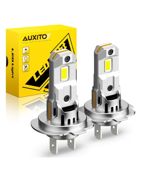 Bombillas LED AUXITO H7 6500K 22000LM 700% Brillo Ultra - Paquete de 2 Bombillas LED AUXITO H7 6500K 22000LM 700% Brillo Ultra - Paquete de 2